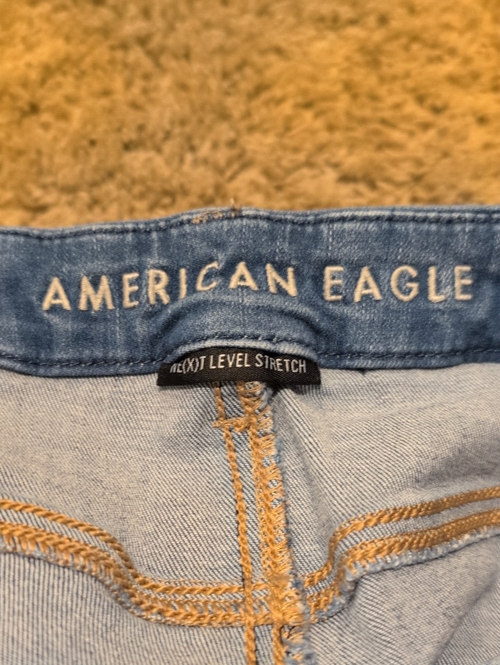 American Eagle Outfitters Light Blue Skinny Jeans with Contrast Stitching